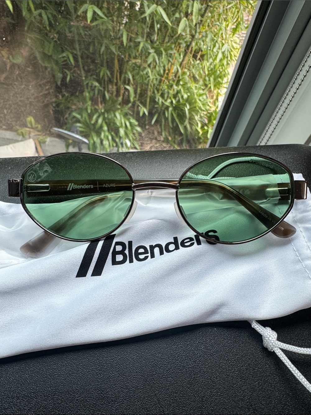Blenders Azure Women's Round Green Lens Sunglasses
